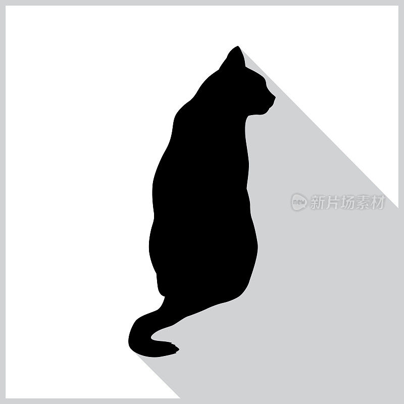 Sitting Black Cat Icon
